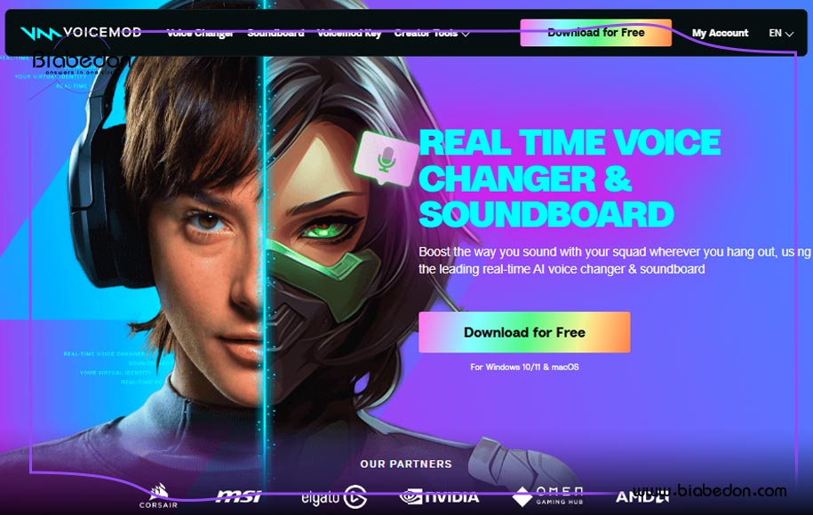 3- Voicemod | هوش مصنوعی تغییر صدا برای گیمینگ و استریمرها